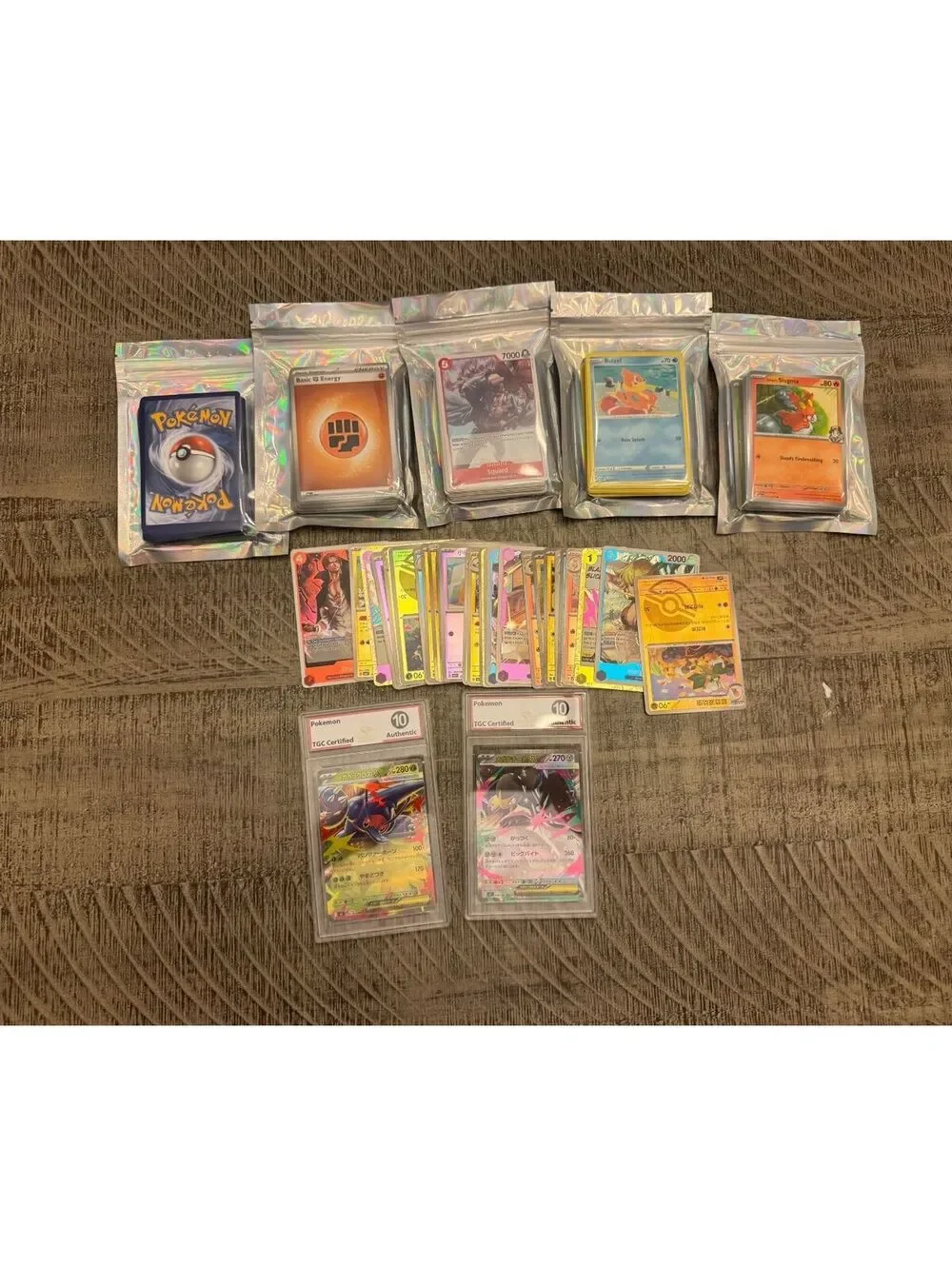 182 Pokemon One Piece TCG Card Lot 2 Graded 10 Slabs Zoro SEC Holos